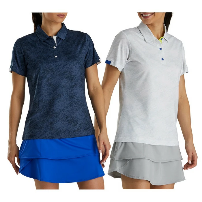 FootJoy Tonal Print Short Sleeve Golf Polo 2021 Women