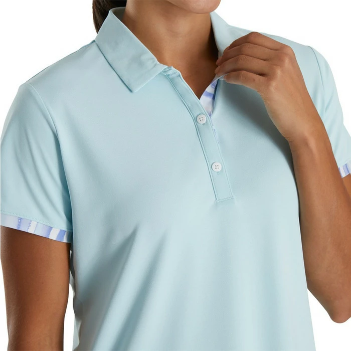 FootJoy Shortsleeve Watercolor Trim Golf Polo 2022 Women - Image 4